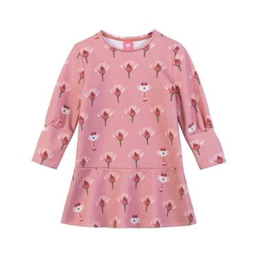Imagem de Vestido Manga Comprida Lilica Ripilica Marisol Flores Rosa