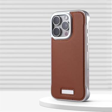 Imagem de VFDHN Capa de couro fina para iPhone 16 15 14 13 Pro Max, capa antiqueda, sem moldura, leve, para iPhone 15 16 Promax, WB SP marrom, para iPhone 13 Pro