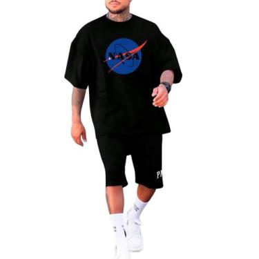 Imagem de Camiseta Oversized Nasa Camisão Masculino Larga - Maravs, Preto, G