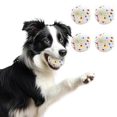 Imagem de Pacote com 4 bolas de tênis, brinquedos para cães para mastigadores agressivos, brinquedos duráveis para mastigar para dentição, brinquedo aquático, buscar bolas para cães grandes, médios e pequenos