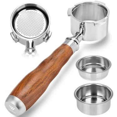 Imagem de Filtro portátil sem fundo de 51 mm com 3 orelhas, filtro de café expresso profissional YMWVH de 51 mm para máquina de café expresso Delonghi EC680, EC685 e EC885, 2 cestas de filtro de aço inoxidável