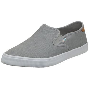 Imagem de TOMS Baja Slip On Tênis masculino casual - preto, Tela cinza Drizzle Heritage, 40
