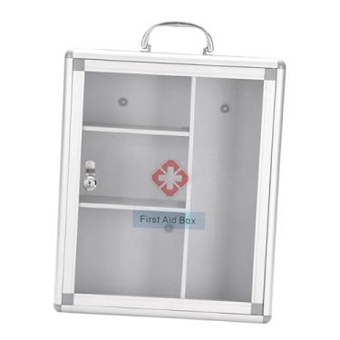 Imagem de harayaa Gabinete de primeiros socorros de primeiros socorros montados na parede com a chave de caixa de armazenamento de instalação fácil para negócios para