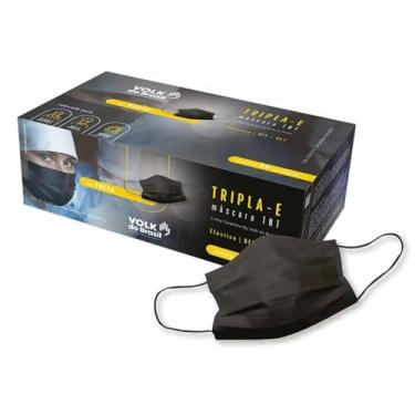 Imagem de Mascara Tnt Tripla-E Preta Clip Nasal Caixa Com 50 Volk