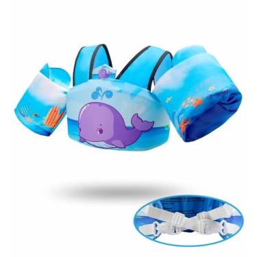 Imagem de Colete de natação infantil aprovado pela Guarda Costeira UL para crianças de 10 a 29,9 kg, meninos, meninas, crianças, piscina, praia, água, asas flutuantes, com alça de ombro para 2 a 6 anos, natação