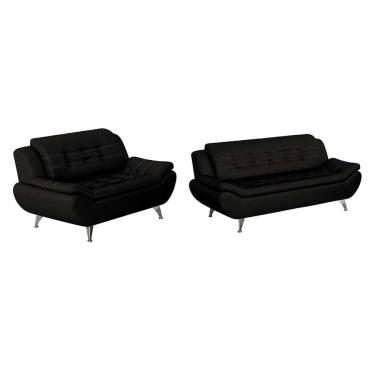 Imagem de Conjunto Sofá 2 e 3 Lugares New Passion Preto