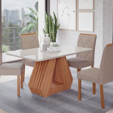 Imagem de Sala de Jantar Agata 130 Cm com 4 Cadeiras Fernanda Wood