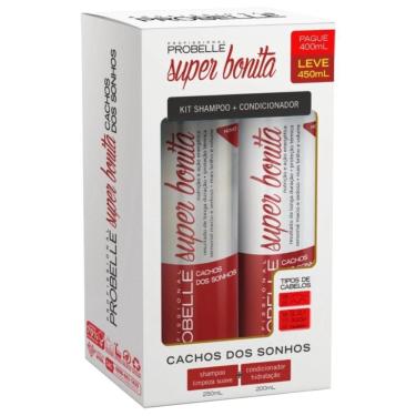 Imagem de Kit Shampoo e Condicionador Probelle Cachos dos Sonhos 500ml