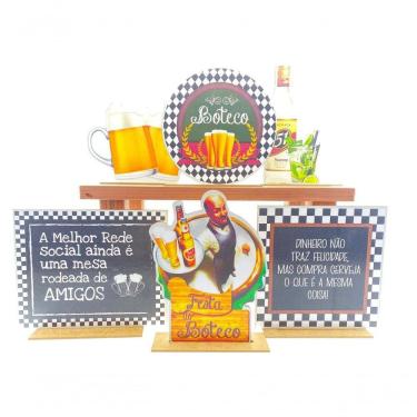 Imagem de Kit Display De Mesa 6 Peças Para Festa Boteco Mineiro Mdf