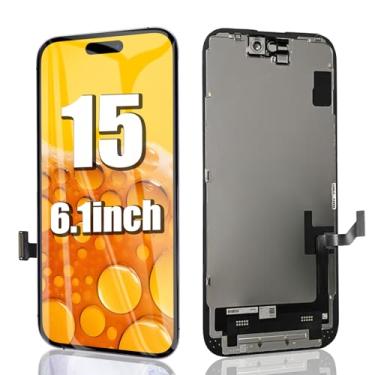 Imagem de EFAITHFIX Tela de substituição para iPhone 15, tela LCD de 6,1 polegadas, tela sensível ao toque 3D, montagem de moldura digitalizadora Full HD, compatível com o modelo A2846, A3089, A3090, A3092 com
