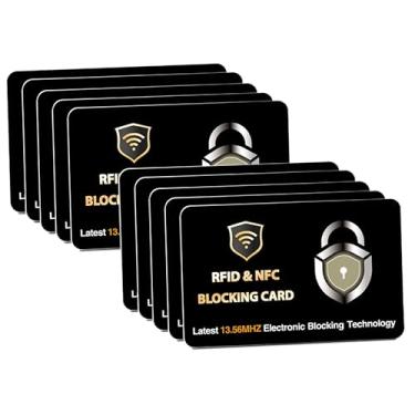 Imagem de SaiTech IT 10 cartões com bloqueio RFID protegem toda a sua carteira, bolsa e cartões contra roubo NFC sem contato para homens e mulheres - PL preto, Preto, Rf