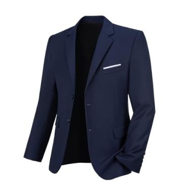 Imagem de Aowdoy Masculino Terno Blazer Slim Fit Casamento Padrinhos Blazer Para Homens 2 Botões Casual Esportes Casaco Smoking De Baile De Finalistas Terno De Jantar Casaco Marinho L
