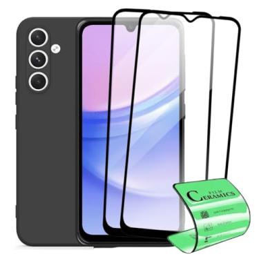 Imagem de Kit Capa Capinha Aveludada e 2 Películas Cerâmica 9D Compatível Samsung Galaxy A15- SMART E CASE