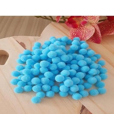 Imagem de Pompom Bolinha, Multicolorido, 10 mm, Pacote com 200 Bolinhas - IMT - Para Artesanato (AZUL TURQUESA)