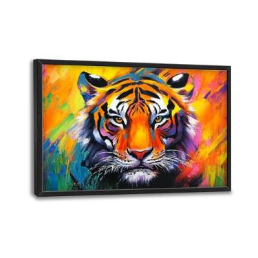 Imagem de Kylora Tiger Wall Art Graffti Tiger Wall Decor Banksy impressões em tela pintura de arte moderna decoração de escritório doméstico para quarto banheiro sala de estar 91.4 cm x 61.0 cm