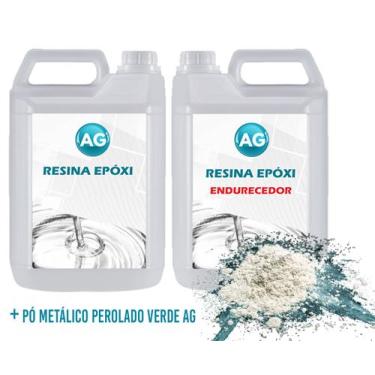 Imagem de Porcelanato Líquido Metálico Perolado Verde AG por M² - Resinas ag, 1m