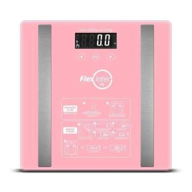 Imagem de Balança Digital Corporal com Bioimpedancia Mede 6 Servicos Rosa