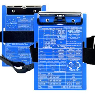 Imagem de LIUSHUN Prancheta De Metal Para Aviação, Prancheta De Alumínio Azul Para Pendurar Com Bloco De Notas, Suporte Prático Para Caneta, Pranchetas De Voo De Nível De Avião Com Tira Elástica Para Presente