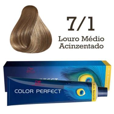 Imagem de Coloração 7/1 Louro Médio Acinzentado Color Perfect  Wella Professiona