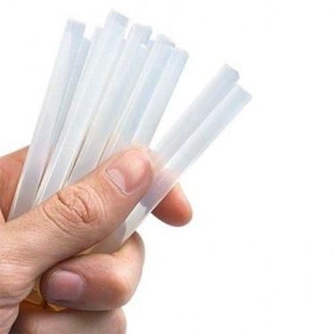 Imagem de Kit com 10 Bastões de Cola Quente Fina 7mm  Uso em Madeira, Tecido, EV