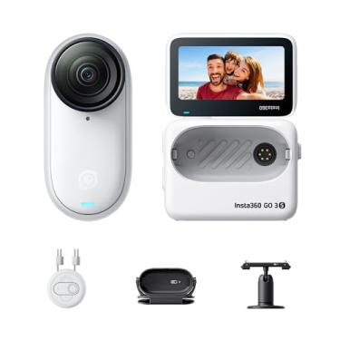 Imagem de Insta360 GO 3S - Câmera de vlogging portátil pequena 4K branca de 64 GB, POV mãos-livres, montagem em qualquer lugar, vida útil da bateria de 140 minutos, 10 m à prova d'água, ponto de vista para