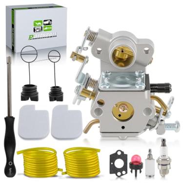 Imagem de partszen Carburador 530035590 para Poulan PP3416 PP3516 PP3816 PP4018 PP4218 PPB4018 PPB4218 S1970 SM4218AV Motosserra Zama C1M-W26 C1M-W26C W-26C 6B W26 Kit de ajuste B Carb com filtro de ar