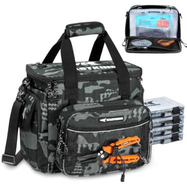 Imagem de KastKing Bolsa Para Equipamentos De Pesca Baitspace Com 4 Caixas E Suporte Iscas Removível, Armazenamento Resistente À Água, Equipamento Durável, Alça Ombro Ajustável