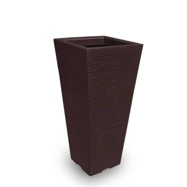 Imagem de Vaso De Planta Quadrado Decorativo De Polietileno 75X40 Café