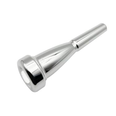 Imagem de Missmore Conjunto de bocal de trompete 3C 5C 7C banhado a prata - Acessório profissional de instrumento de latão para iniciantes, intermediários e avançados - Kit de bocal de trompete (forma 7C)