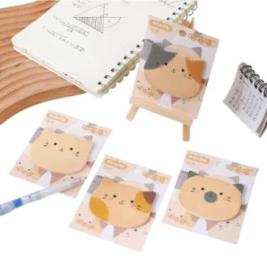 Imagem de Kit 4 Bloco de Notas Adesivas 30 folhas Anotações Gatinho Stick Recado Sortida