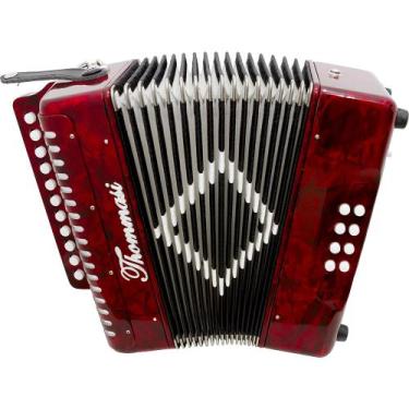 Imagem de Acordeon 8 Baixos 21 Botões Ta 821bs Vermelho Thommasi