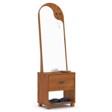 Imagem de Toucador com Espelho 1 Gaveta Nicho e 2 Ganchos Oranix