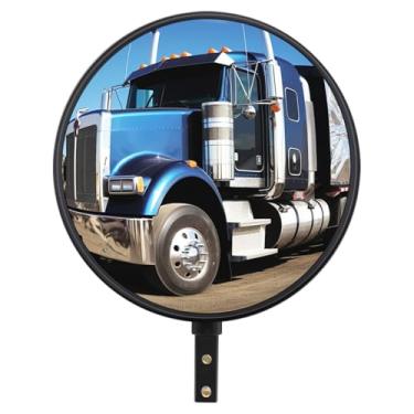 Imagem de jose2015 2 peças de espelho convexo 25 cm espelho de segurança grande angular para redução de ponto cego espelho de canto para caminhões, vans e trailers.