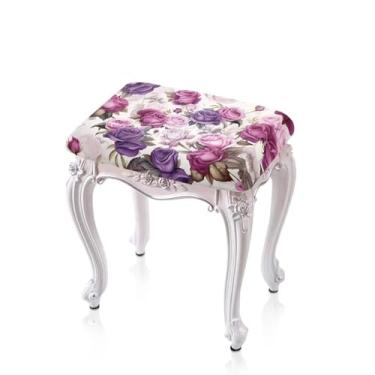 Imagem de Luarisgur Capa Para Banco Retangular Rosa Roxo Pacote Com 2 Capas De Bar Elásticas Assento Penteadeira Pufe Protetor Selim Poliéster Macio