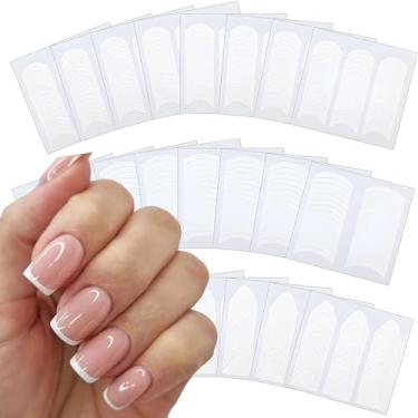 Imagem de GUFUGU 912 Peças De Adesivos Unha Francesa, Decalques Autoadesivos Para Arte Manicure, Guias Pontas, Tiras Lua Em Forma V Decoração Faça Você Mesmo, Kits Ferramentas Estêncil (24 Folhas)