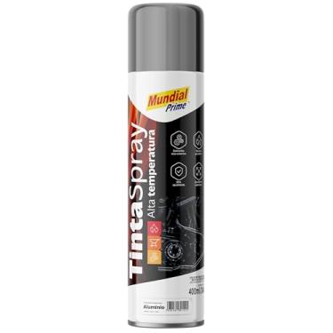 Imagem de Tinta Spray Alta Temperatura 400ml, MUNDIAL PRIME, Aluminio, AE01000098