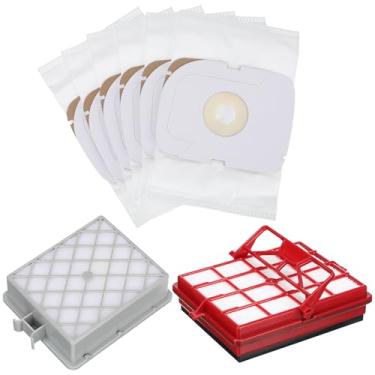 Imagem de Tondiamo Pacote de saco de vácuo e filtro HEPA Style P compatível com aspirador de pó Aerus Lux Guardian Platinum Canister 1 Hepa & Carbon Pre e 1 Hepa de longa vida após filtro com alça, 6 sacos de