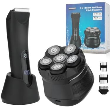 Imagem de Aparador de pelos corporais e barbeadores de cabeça para homens carecas, bola de paisagem, aparador de pelos pubianos, kit de barbeador elétrico, aparador de pelos de bola para