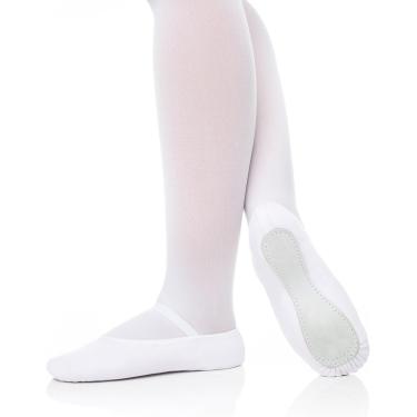Imagem de Sapatilha Meia-Ponta Sola Inteira, Lona, Só Dança F22, Branco, 18