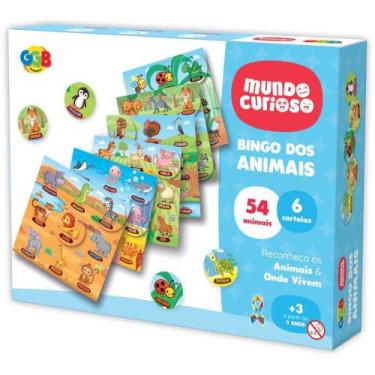 Imagem de Jogo de Bingo Bingo dos Animais 54 Peças com 6 Cartelas - GGB PLAST