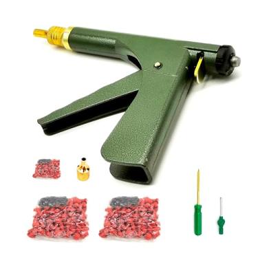 Imagem de Kit de pistola de plugue de pneu, kit de remendo de reparo de pneu resistente, kit de reparo de pneu sem câmara de motocicleta com 70 plugues de cogumelo 70 peças de cabos de plugue, para perfurações