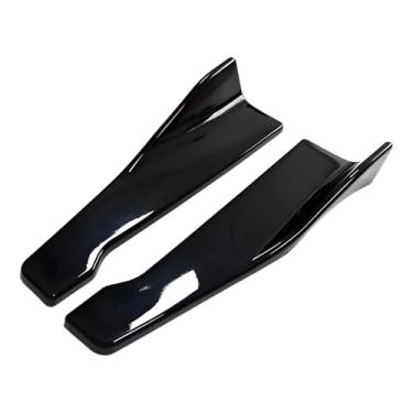 Imagem de OtpOutopa Spoiler de carro difusor traseiro universal, para-choque traseiro, spoilers de lábios, saia lateral preta, spoiler, divisor, protetor de ângulo, decoração externa, kit de acabamento