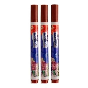 Imagem de Caneta Para Tecido Acrilpen 3 Unidade - Acrilex - Pintura Permanente e Personalização É Ideal Para Personalizar E Detalhar Seus Projetos De Tecido Com Precisão E Durabilidade (531 Marrom)