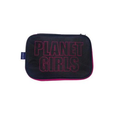 Imagem de Estojo Escolar Juvenil Soft Luxo Dermiwil 60794 Planet Girls, Preto