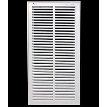 Imagem de HVAC Premium Grade de filtro de ar de retorno de aço de 35 x 86 cm para filtro de 2,5 cm - Face/porta removível - Capa de duto HVAC - Face plana estampada - Branca [Dimensões externas: 41 cm L x 91 cm