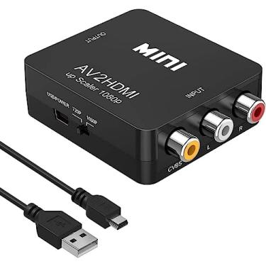 Imagem de freebala Conversor RCA para HDMI, AV para HDMI, Mini RCA 1080P composto CVBS adaptador conversor de áudio e vídeo compatível com PAL/NTSC para TV/PC/PS3