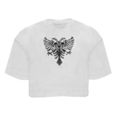 Imagem de Blusa Cropped Cavalera Branco Alongado Aguia Bifcef-Feminino