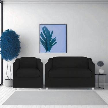 Imagem de Namoradeira + Polt. Bia P/ Sala de Estar Consultório Clinica Hospital Recepção Suede