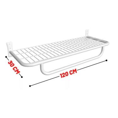 Imagem de Arara Prateleira De Parede Com Pingente 120 x 30 cm