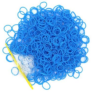 Imagem de Salome Idea Kit De Elásticos Tear Com 3000 Peças, 75 Clipes E 5 Ganchos, Pulseira Premium Para Crianças, Presente Artesanato Faça Você Mesmo (Azul)